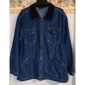 Carole Little Sport Denim XL Utility Garden Outdoor Chores Country Vintage Coat